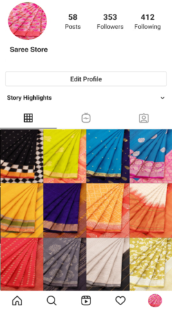 Sell sarees online on Instagram