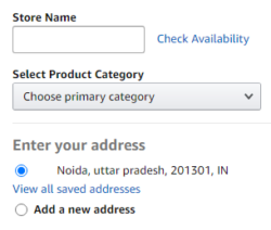 Store details to sell sarees on amazon.in